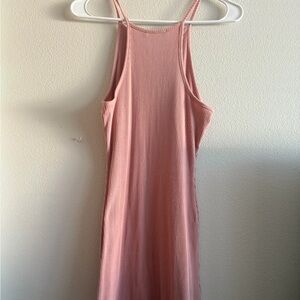 Ambiance Dusty Rose Ribbed Midi Dress